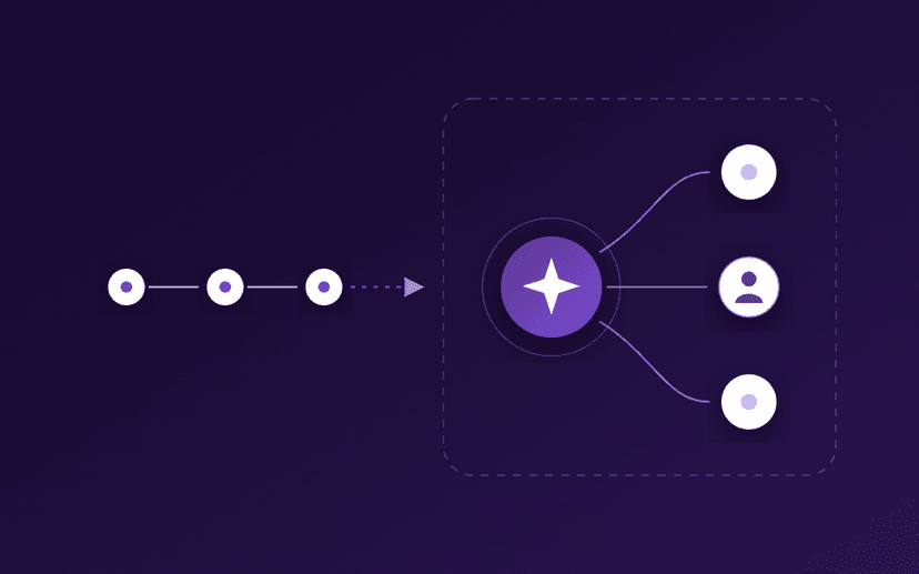 Deterministic automation follows a fixed trigger-rule-action path; agentic orchestration helps determine the path within governed boundaries.